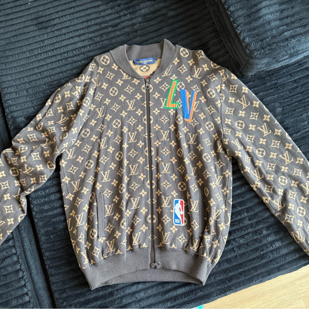 Louis Vuitton Brown Monogram Jacket with Colorful Logo